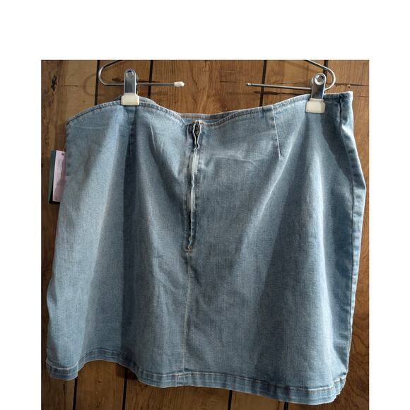 Wild Fable Denim Blue Jean Skirt Women's Plus Size 22 22 New Tags Stretchy - Picture 2 of 4